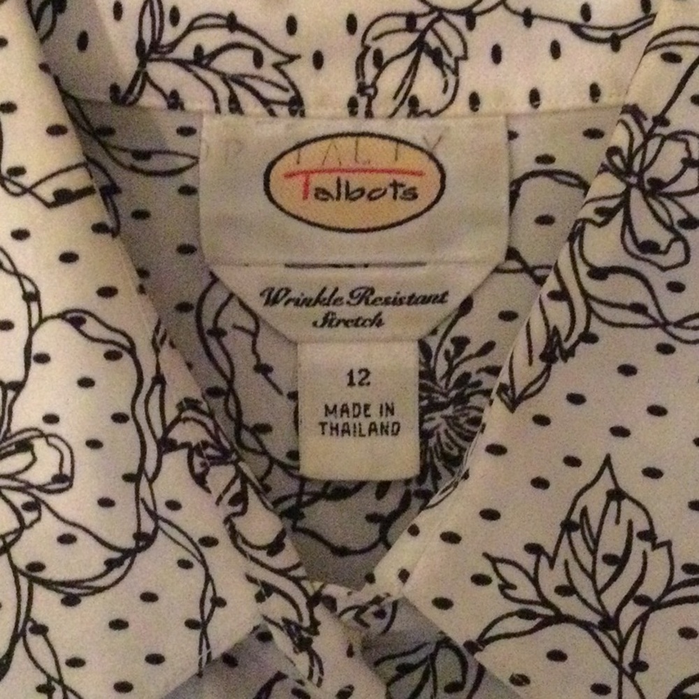 Talbots Sleeveless Floral Pattern Button Down Shi… - image 2